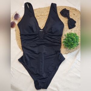 Elegant Black One-Piece Swimsuit